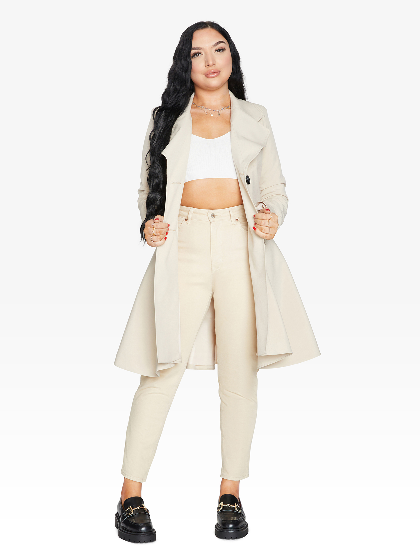 Spring/Summer Double Breasted Skater Coat (1102-SP) Made in UK - Great Hall Collections House