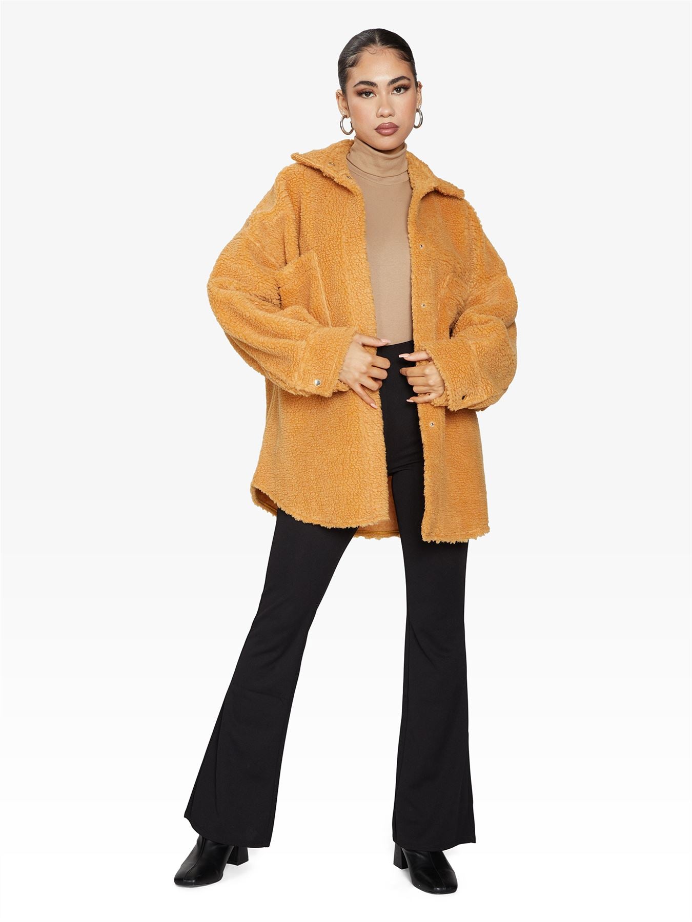 Oversized Patch Pocket Borg Teddy jacket made in uk - Great Hall Collections House