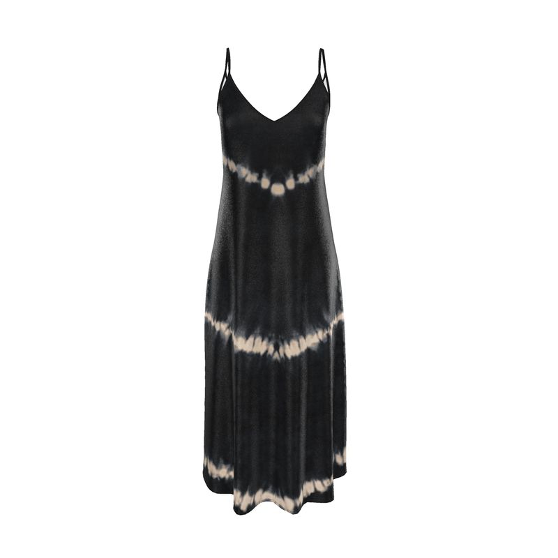 Andromeda Silk Dress in Black Shibori - Great Hall Collections House