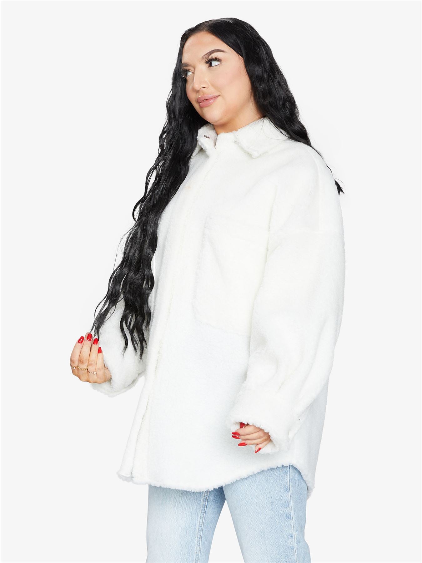 Oversized Patch Pocket Borg Teddy jacket made in uk - Great Hall Collections House