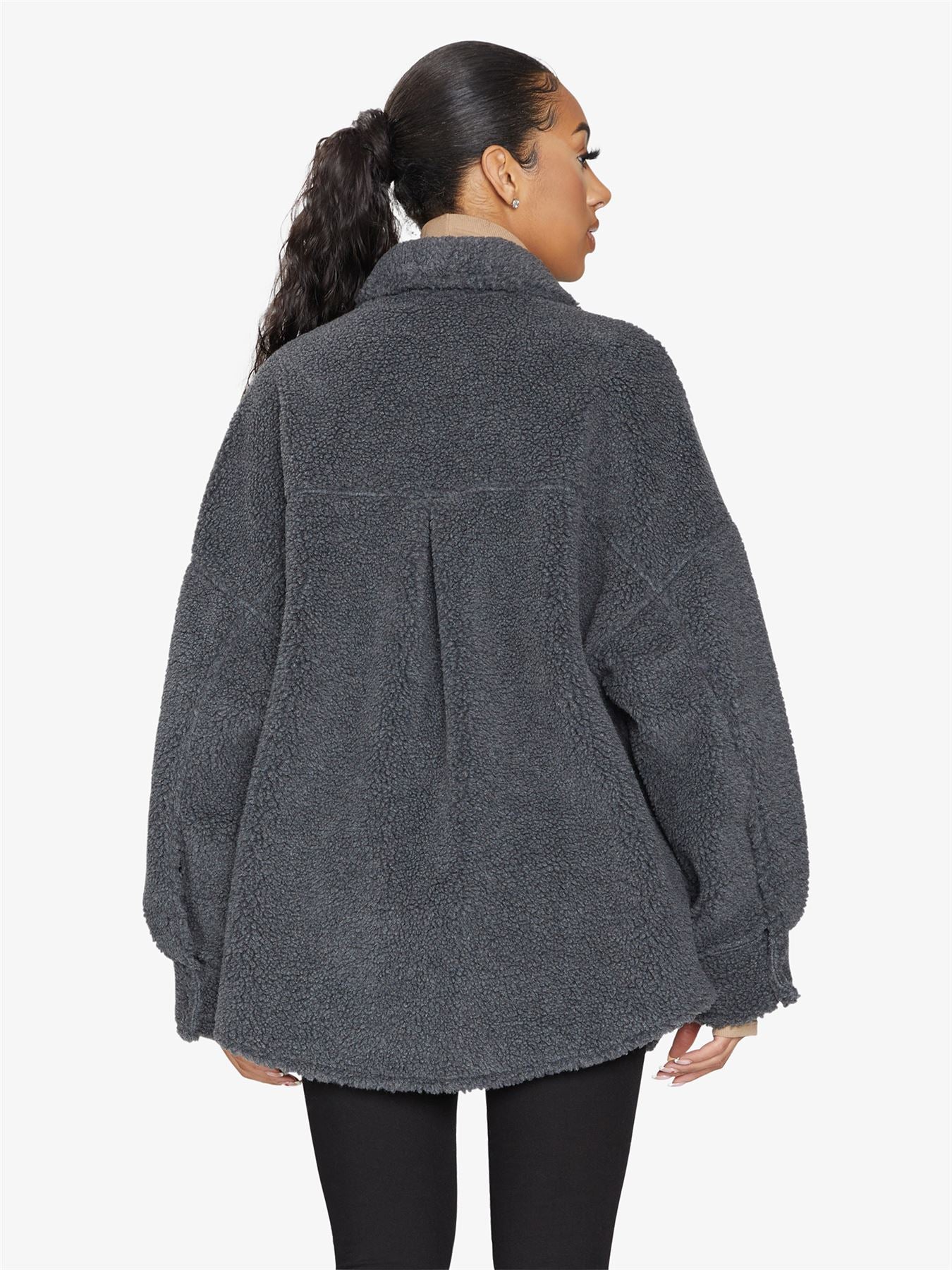 Oversized Patch Pocket Borg Teddy jacket made in uk - Great Hall Collections House