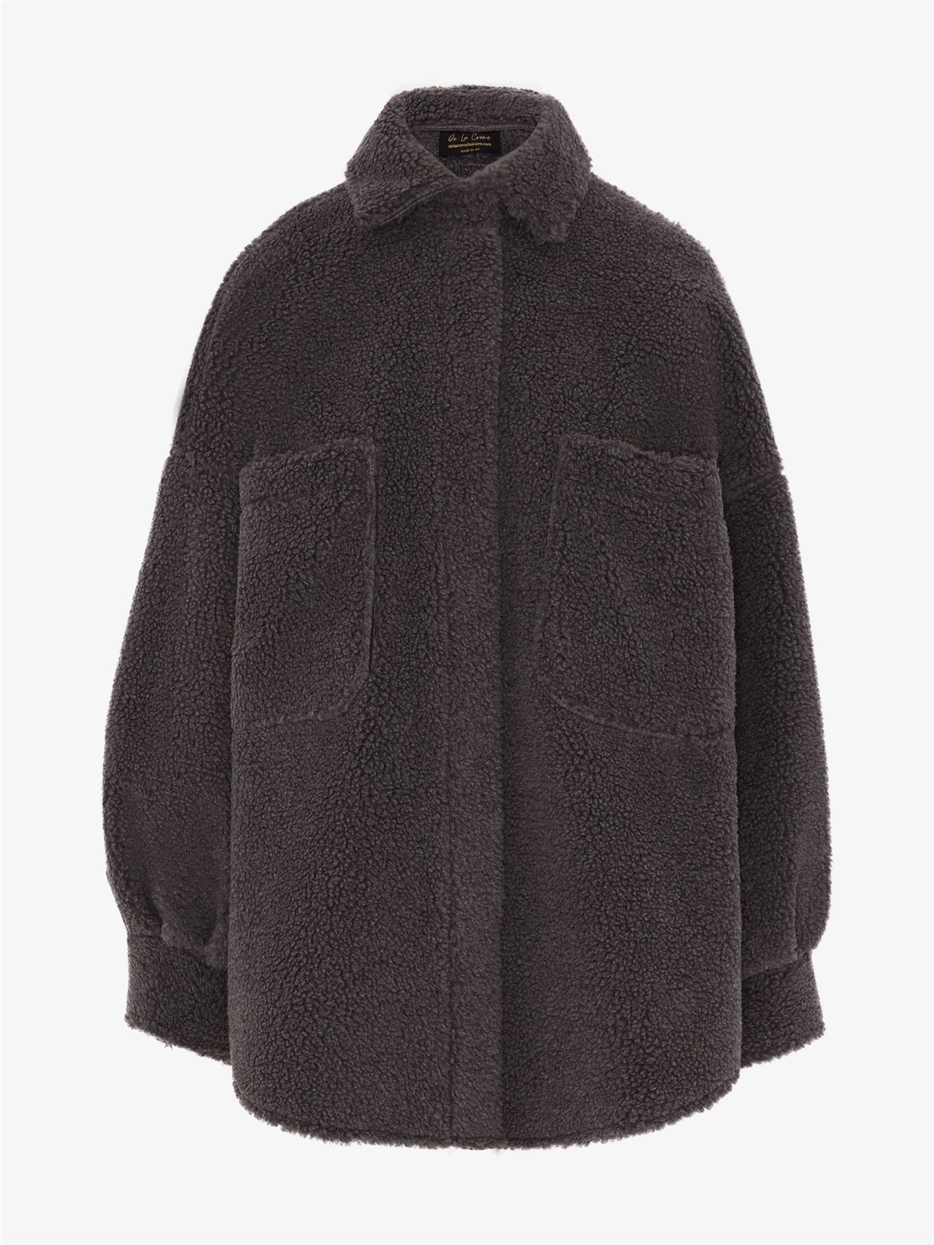 Oversized Patch Pocket Borg Teddy jacket made in uk - Great Hall Collections House