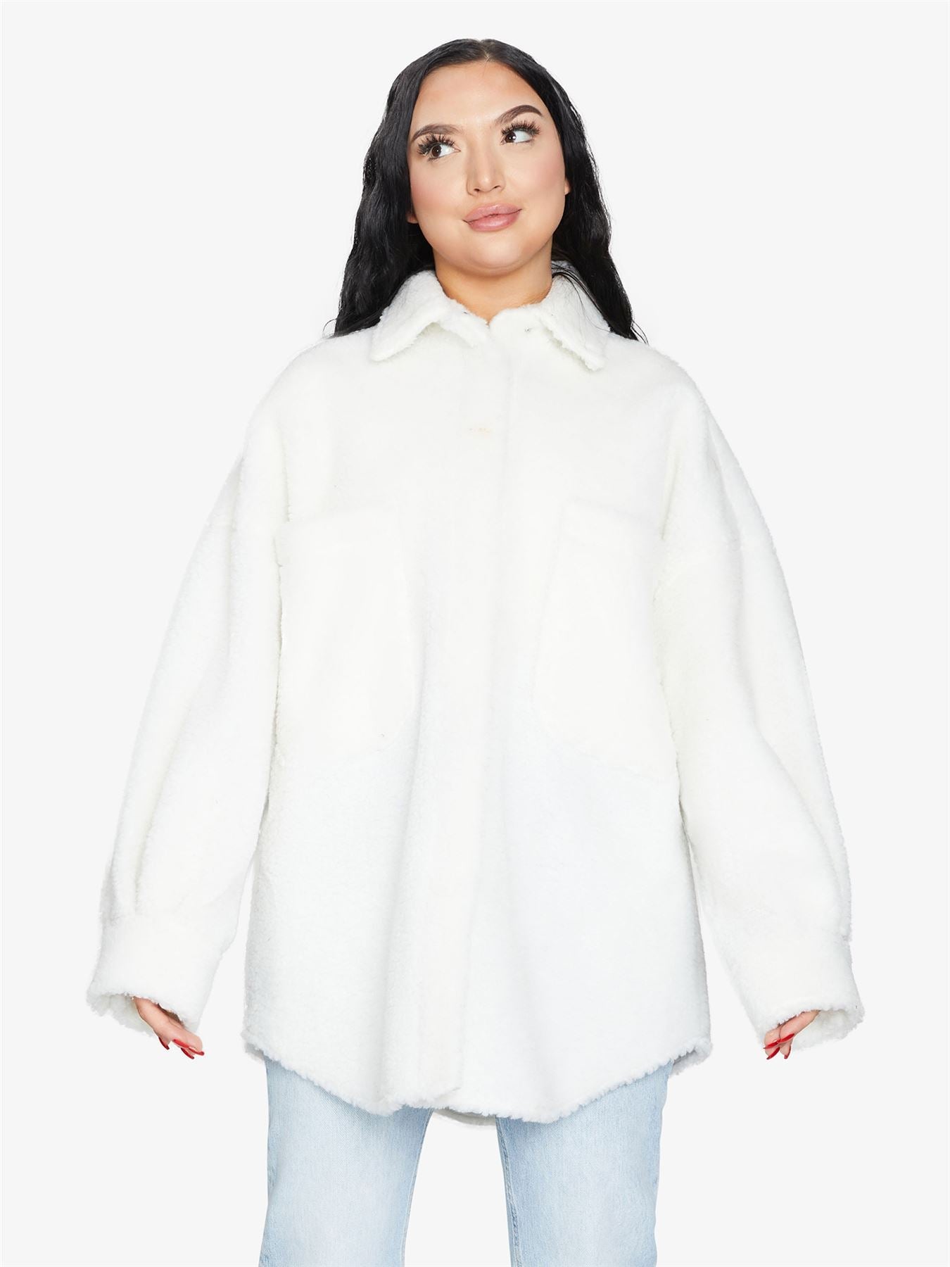 Oversized Patch Pocket Borg Teddy jacket made in uk - Great Hall Collections House