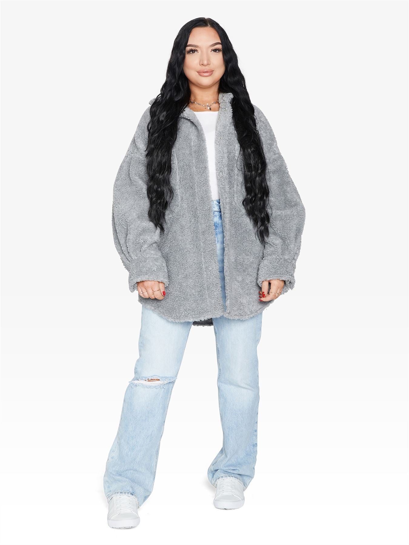 Oversized Patch Pocket Borg Teddy jacket made in uk - Great Hall Collections House