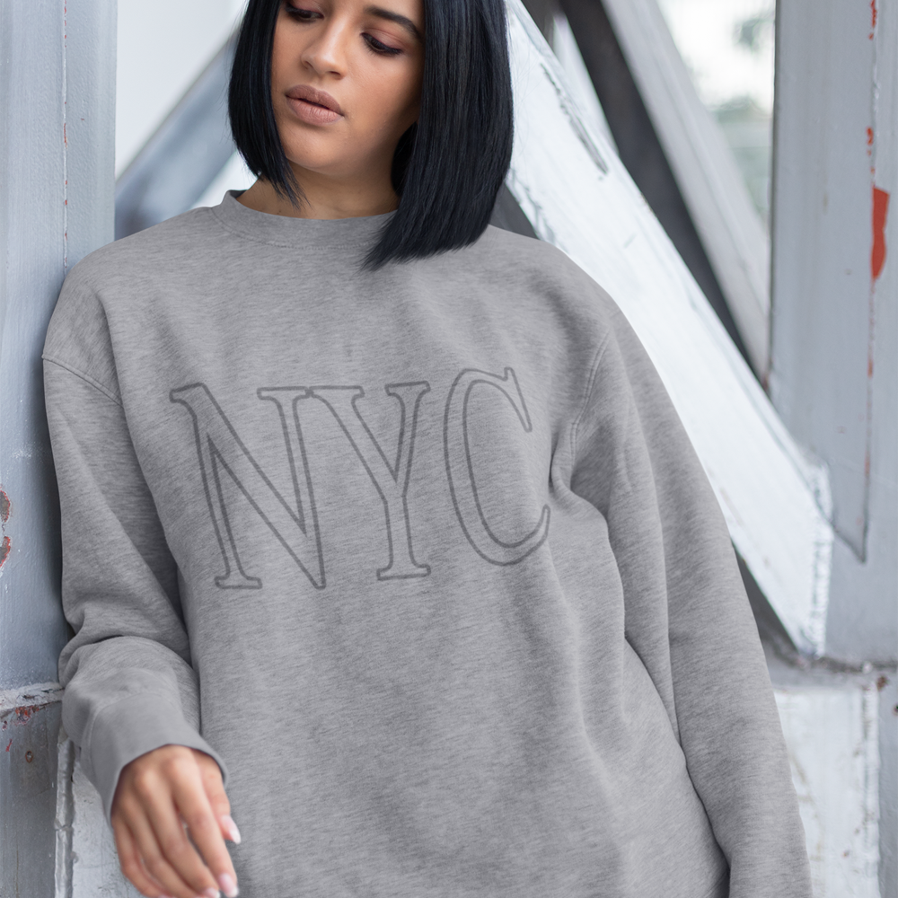 Womens Gray NYC Crewneck Sweatshirt - Great Hall Collections House