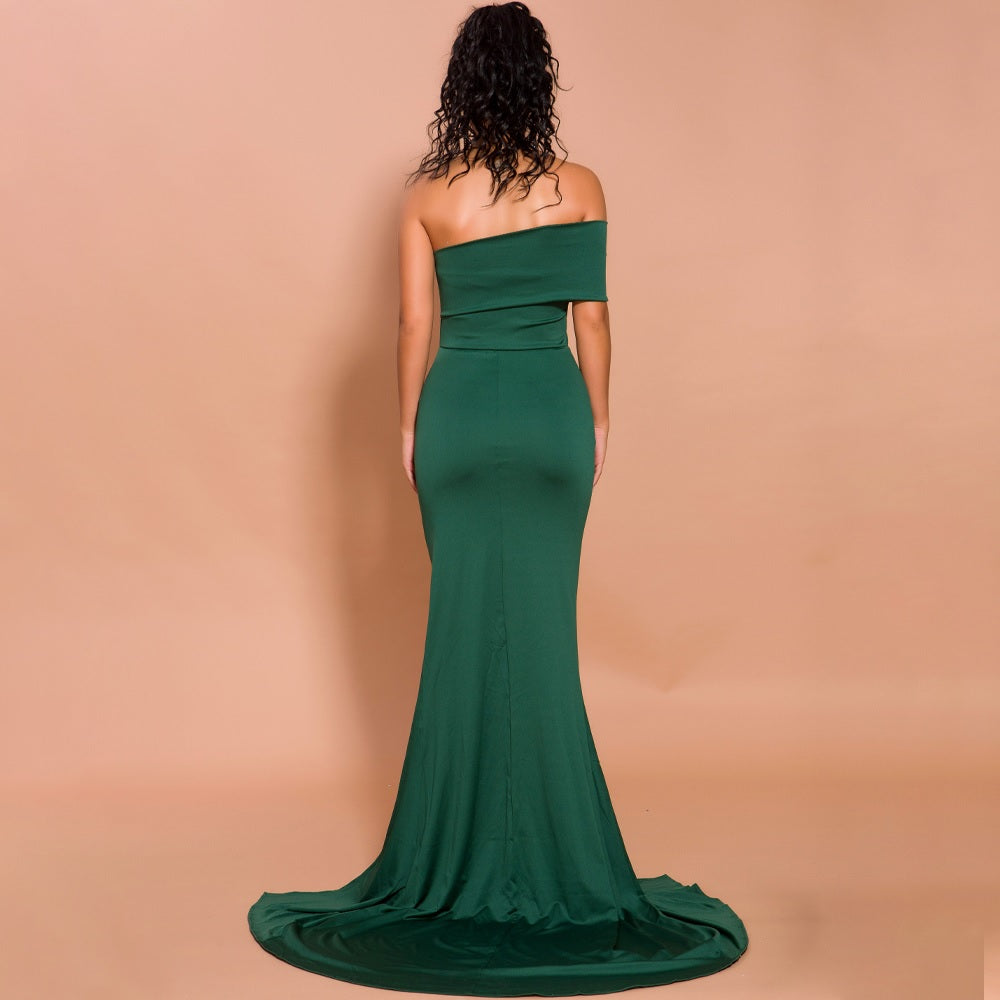 Green Evening Gown Japanese Design