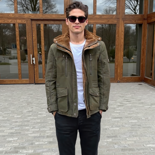 Mens Hooded Winter Parka Coat with Inner Fleece - Great Hall Collections House