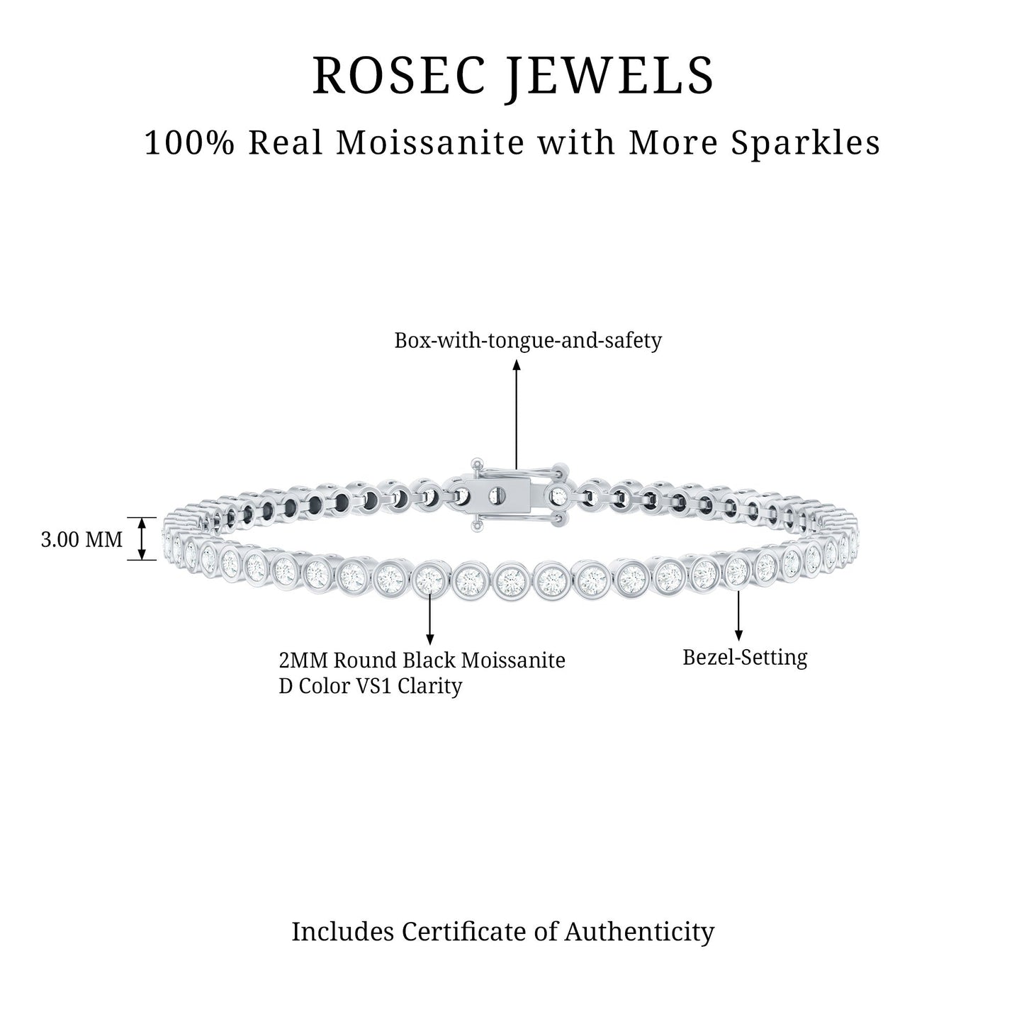 Certified Moissanite Wedding Tennis Bracelet For Bride