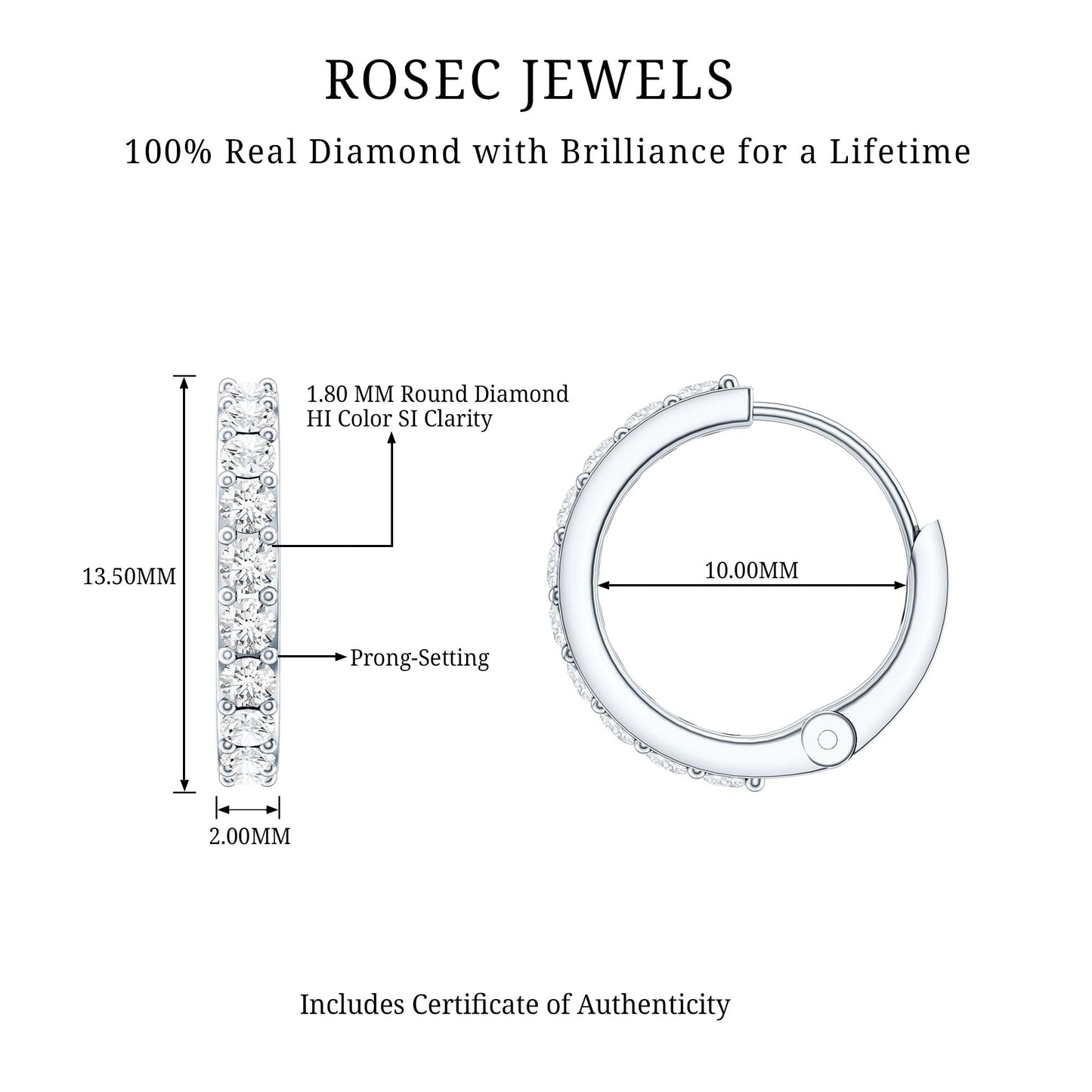 Certified Diamond Small Hoop Earrings