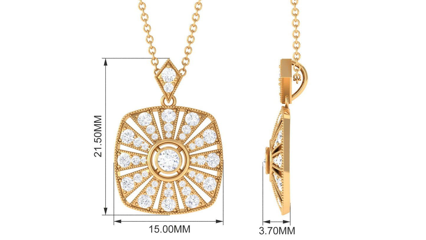 Certified Vintage Inspired Moissanite Wedding Necklace for Women