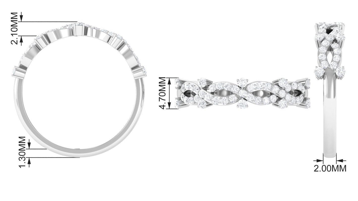 Designer Natural Diamond Infinity Half Eternity Ring