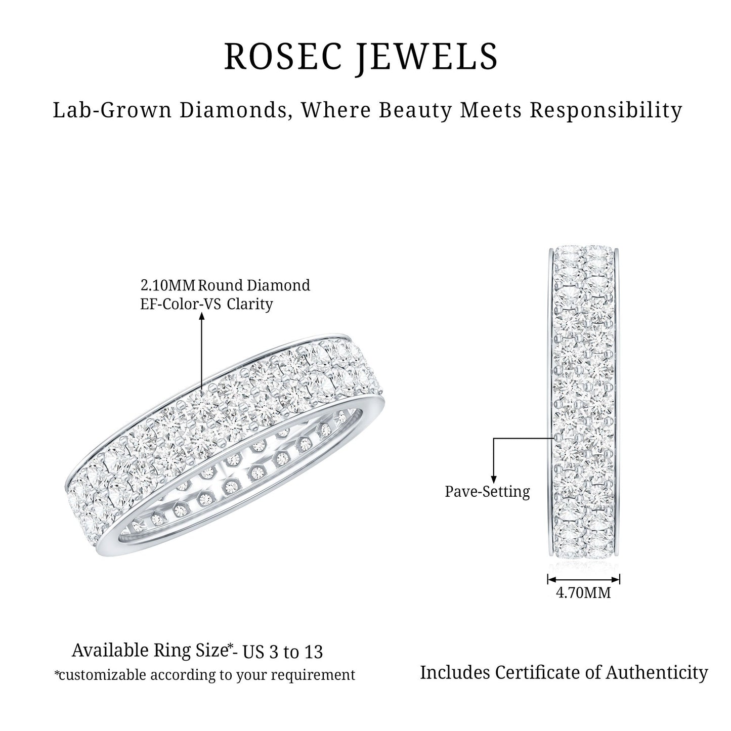 Certified Lab Grown Diamond Wedding Band For Women