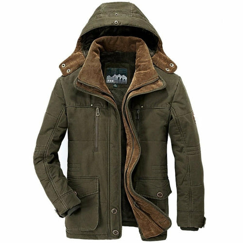 Mens Hooded Winter Parka Coat with Inner Fleece - Great Hall Collections House
