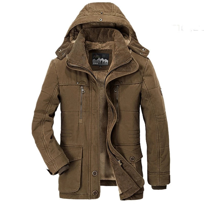 Mens Hooded Winter Parka Coat with Inner Fleece - Great Hall Collections House
