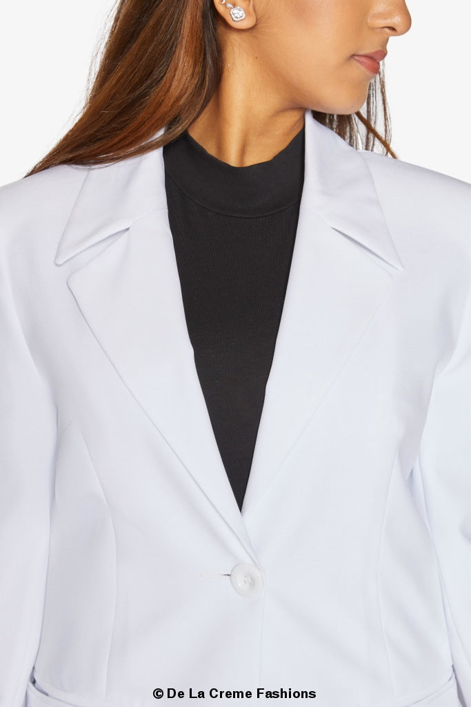 Curved Hem Longline Blazer     From the UK - Great Hall Collections House