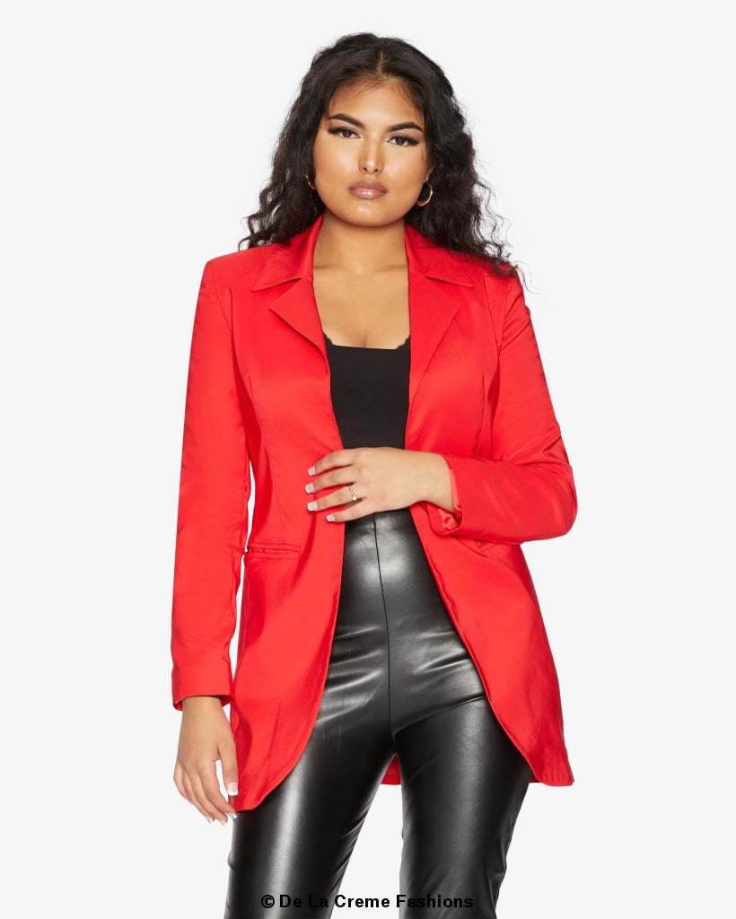 Curved Hem Longline Blazer     From the UK - Great Hall Collections House