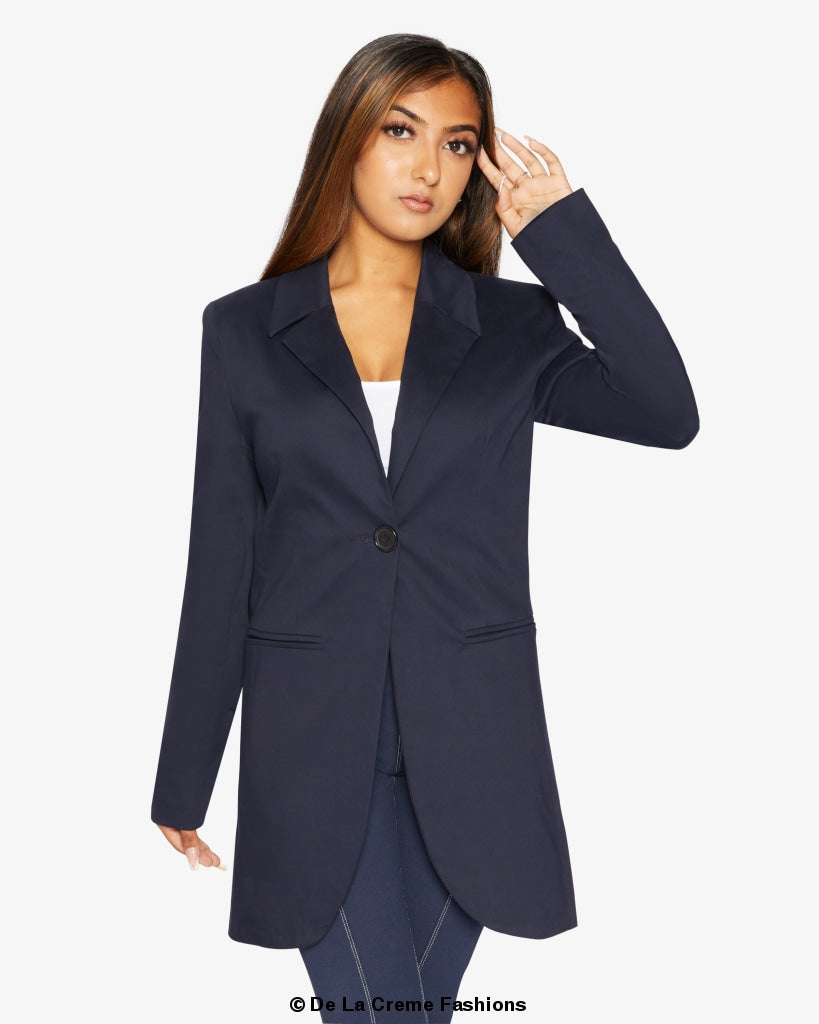 Curved Hem Longline Blazer     From the UK - Great Hall Collections House