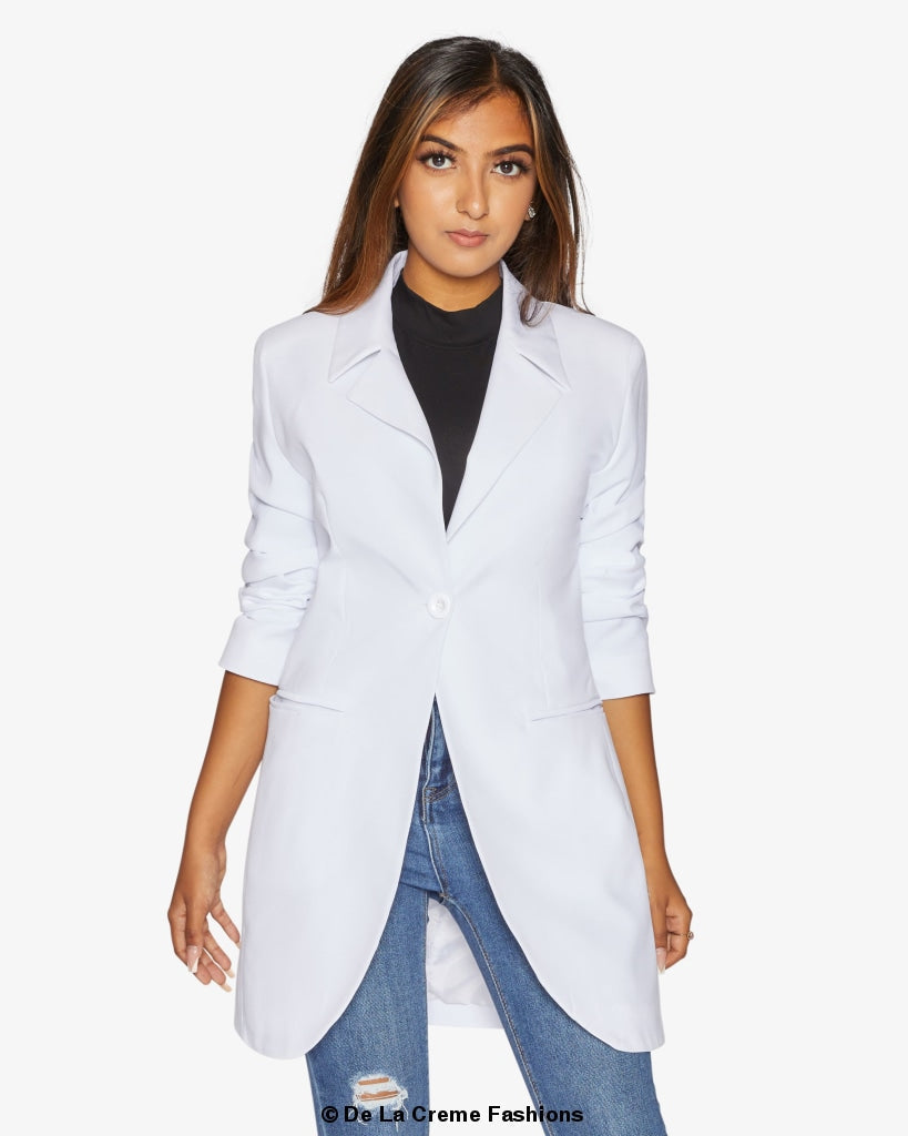 Curved Hem Longline Blazer     From the UK - Great Hall Collections House