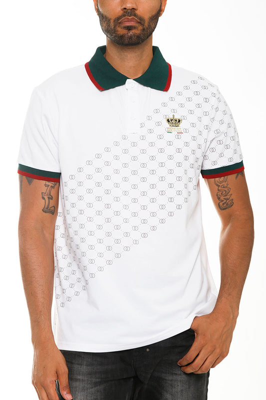 Italian Print Collared Polo Shirt - Great Hall Collections House