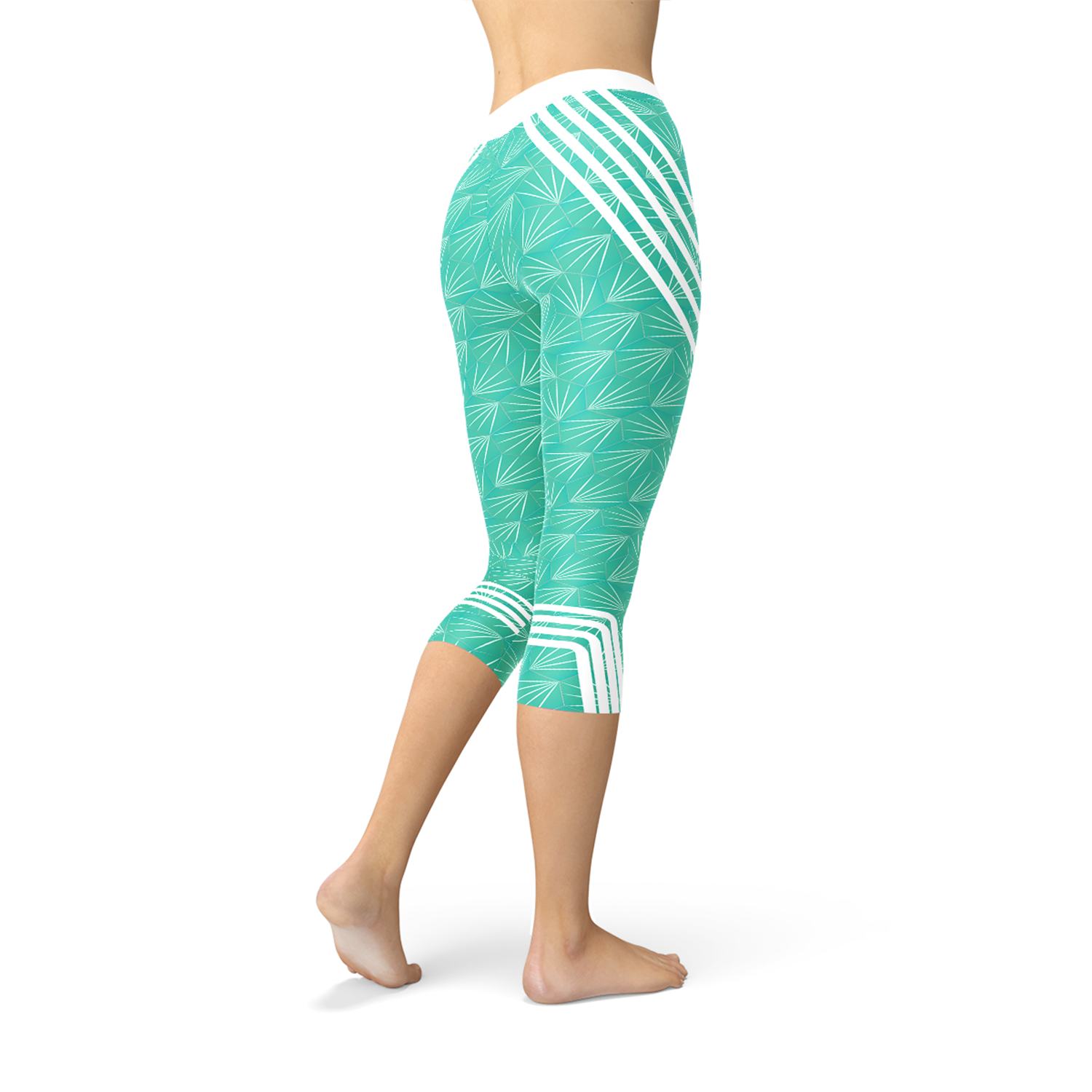 Turquoise Sports Capri Leggings - Great Hall Collections House