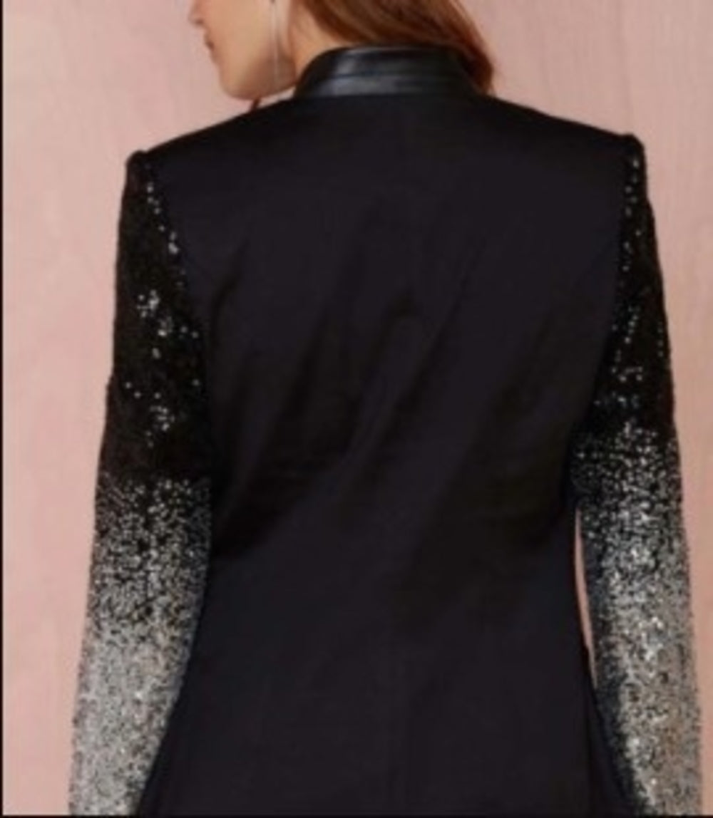 Womens Blazer with Sequins Sleeve - Great Hall Collections House