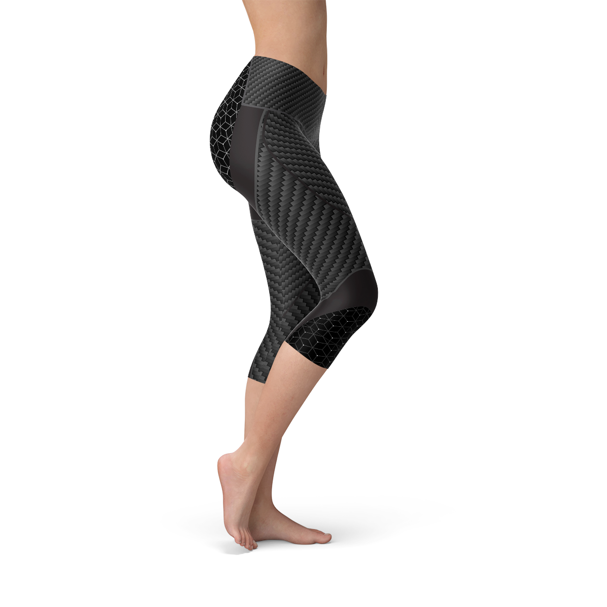 Womens Carbon Fiber Sports Capri Leggings - Great Hall Collections House