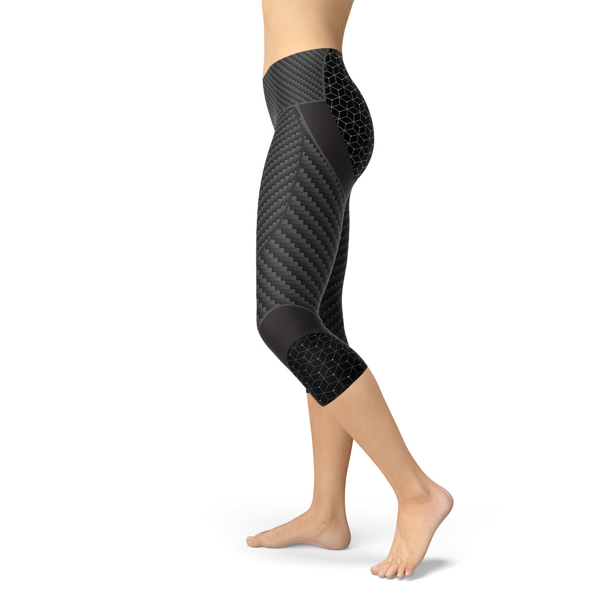 Womens Carbon Fiber Sports Capri Leggings - Great Hall Collections House