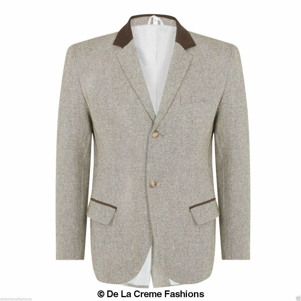 De La Creme MAN - Wool Blend Velvet Trim Formal/Casual Blazer( Made in UK) - Great Hall Collections House