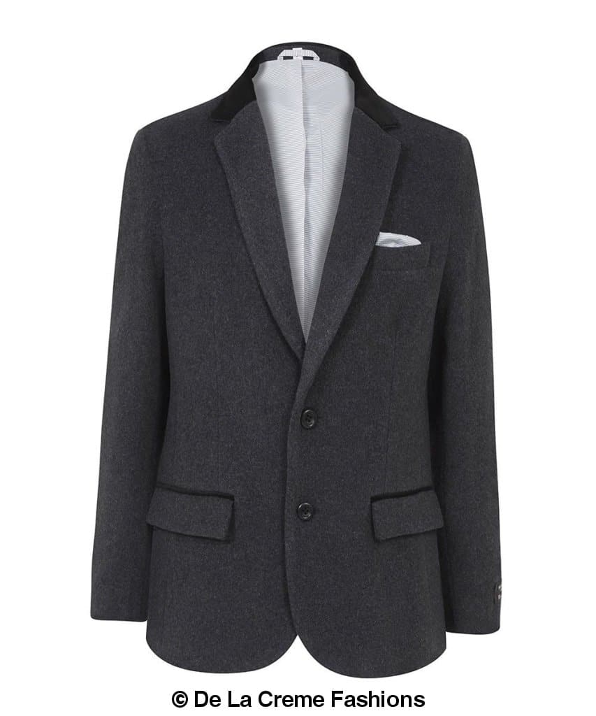 De La Creme MAN - Wool Blend Velvet Trim Formal/Casual Blazer( Made in UK) - Great Hall Collections House