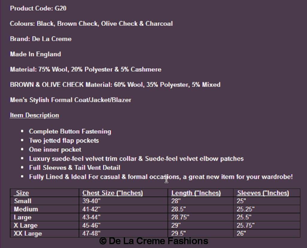 De La Creme MAN - Wool Blend Velvet Trim Formal/Casual Blazer( Made in UK) - Great Hall Collections House