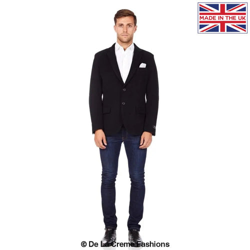 De La Creme MAN - Wool Blend Velvet Trim Formal/Casual Blazer( Made in UK) - Great Hall Collections House