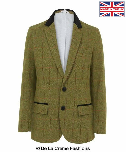 De La Creme MAN - Wool Blend Velvet Trim Formal/Casual Blazer( Made in UK) - Great Hall Collections House