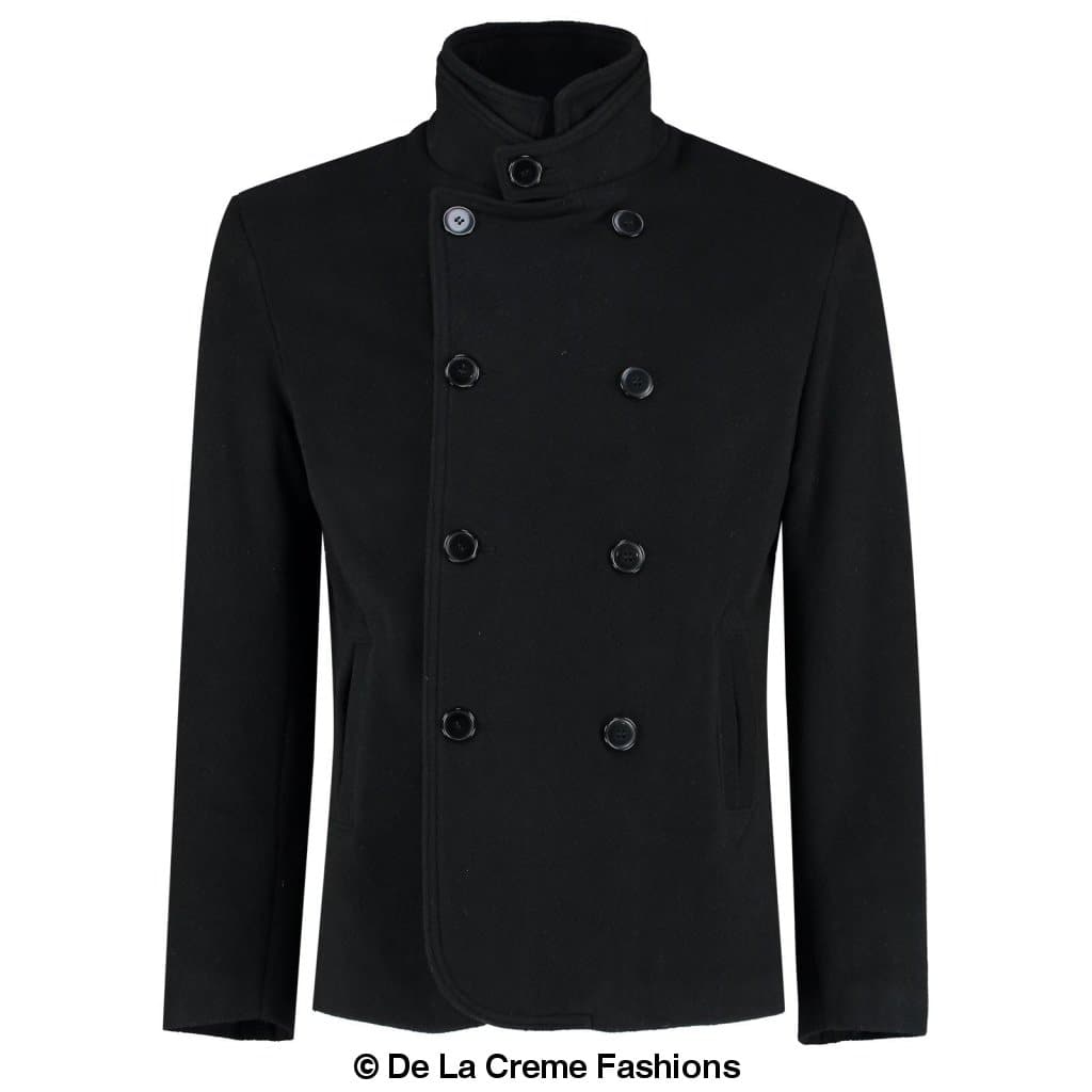 De La Creme MAN - Men's Wool Blend Double Breasted Short Reefer Coat made in uk - Great Hall Collections House