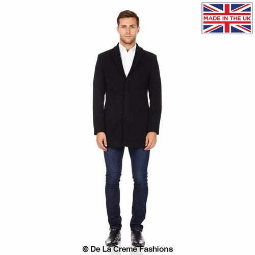 De La Creme MAN - Wool Blend Covert Winter Coat - Great Hall Collections House