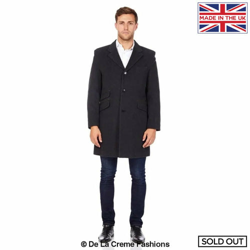 De La Creme MAN - Wool Blend Single Breasted Retro Mod Coat made in UK - Great Hall Collections House