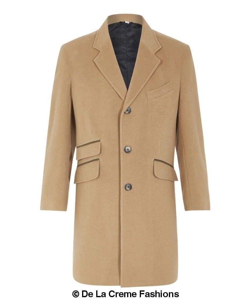 De La Creme MAN - Wool Blend Single Breasted Retro Mod Coat made in UK - Great Hall Collections House