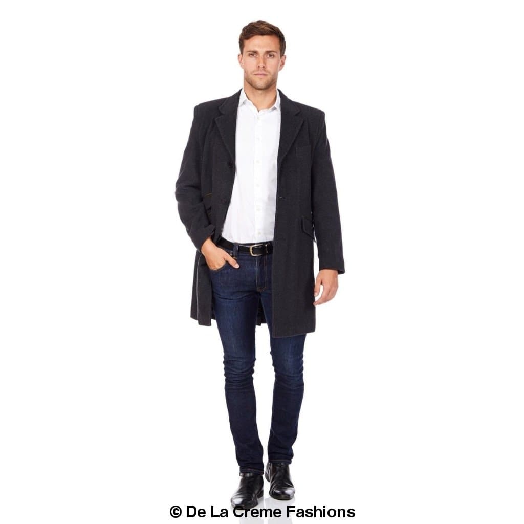 De La Creme MAN - Wool Blend Single Breasted Retro Mod Coat made in UK - Great Hall Collections House