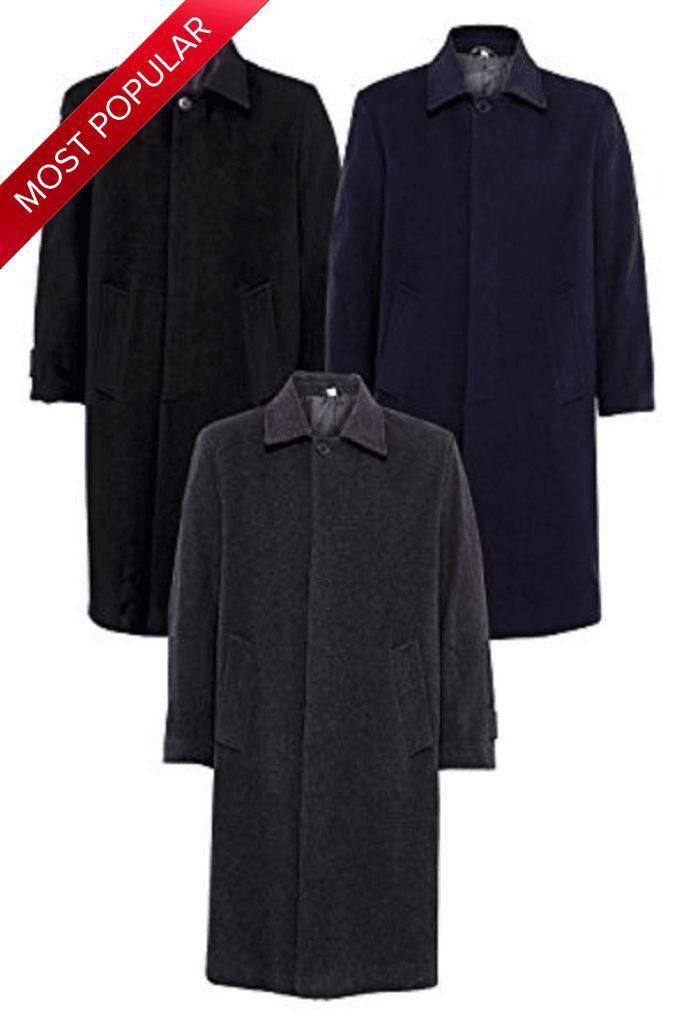 De La Creme MAN - Wool & Cashmere Long Formal Overcoat made in UK - Great Hall Collections House