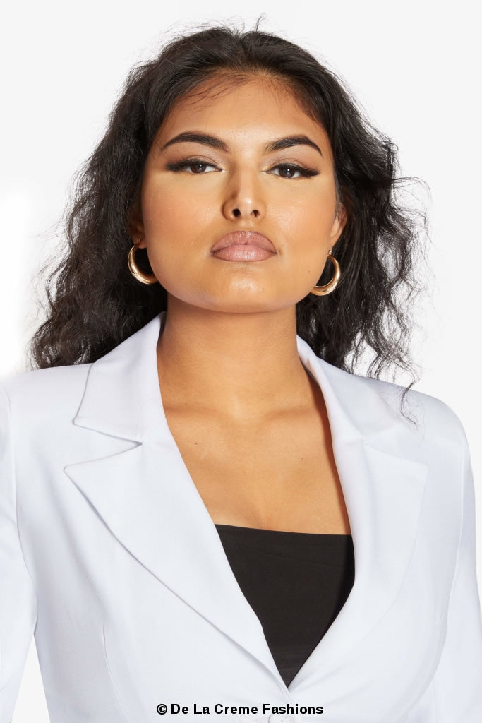 De La Creme Womens Collared Formal Longline Blazer Made in UK - Great Hall Collections House