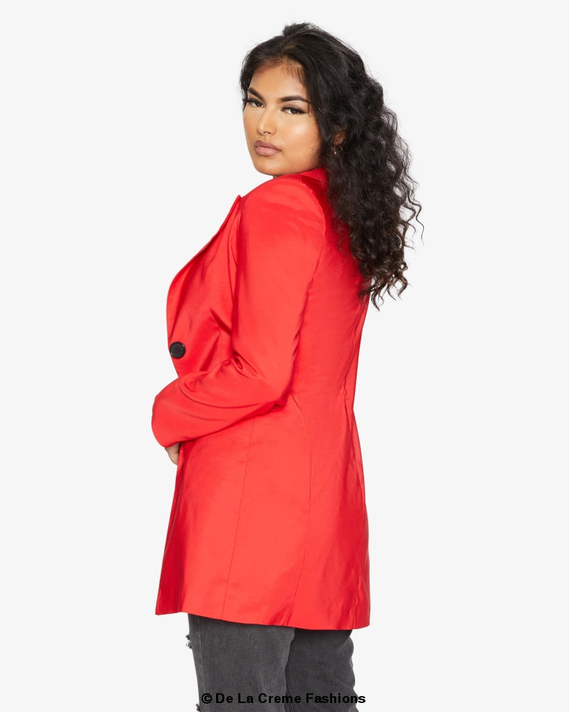 De La Creme Womens Collared Formal Longline Blazer Made in UK - Great Hall Collections House