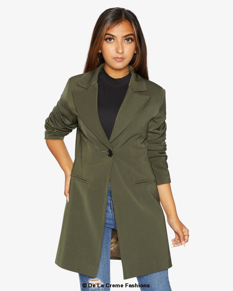 De La Creme Womens Collared Formal Longline Blazer Made in UK - Great Hall Collections House