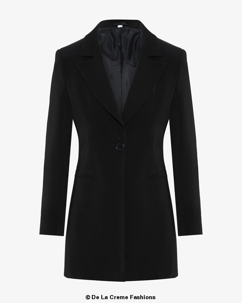 De La Creme Womens Collared Formal Longline Blazer Made in UK - Great Hall Collections House