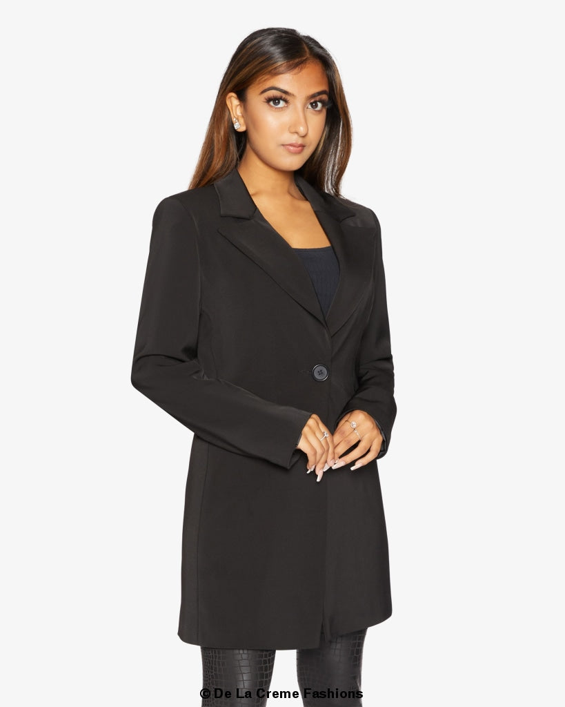 De La Creme Womens Collared Formal Longline Blazer Made in UK - Great Hall Collections House