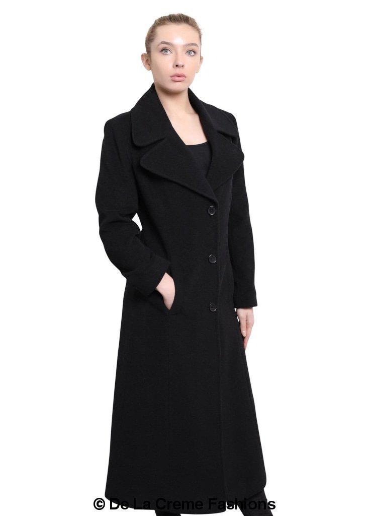 De La Creme - Women's Large Lapel Long Coat made in uk - Great Hall Collections House