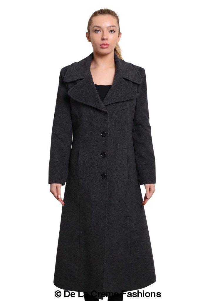 De La Creme - Women's Large Lapel Long Coat made in uk - Great Hall Collections House