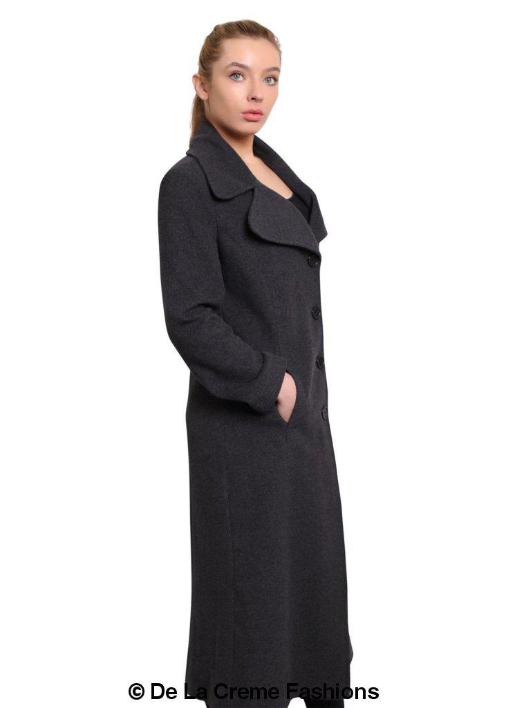 De La Creme - Women's Large Lapel Long Coat made in uk - Great Hall Collections House