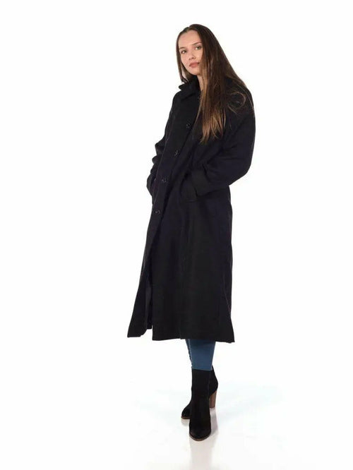 Faux Wool Longline Hooded Winter Coat - Great Hall Collections House