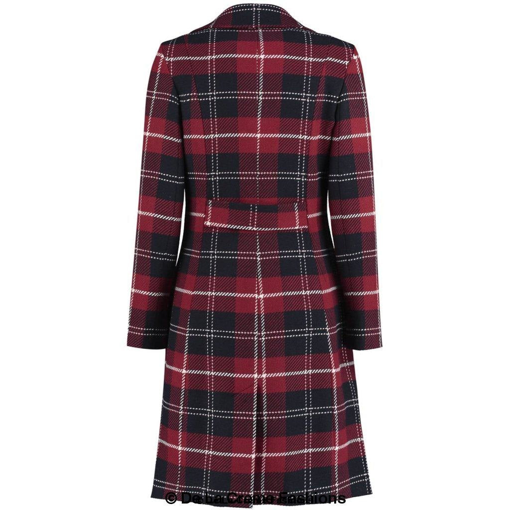 Wool Blend Tartan Check Double Breasted Coat made in uk - Great Hall Collections House