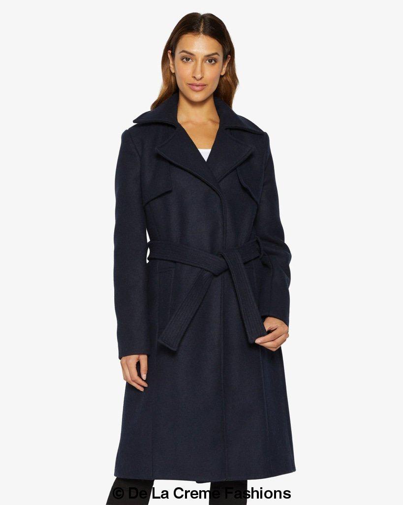 Dina Lapel Collar Duster Coat With Belt made in uk - Great Hall Collections House