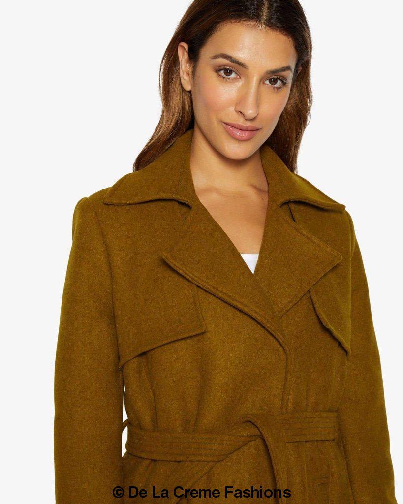 Dina Lapel Collar Duster Coat With Belt made in uk - Great Hall Collections House